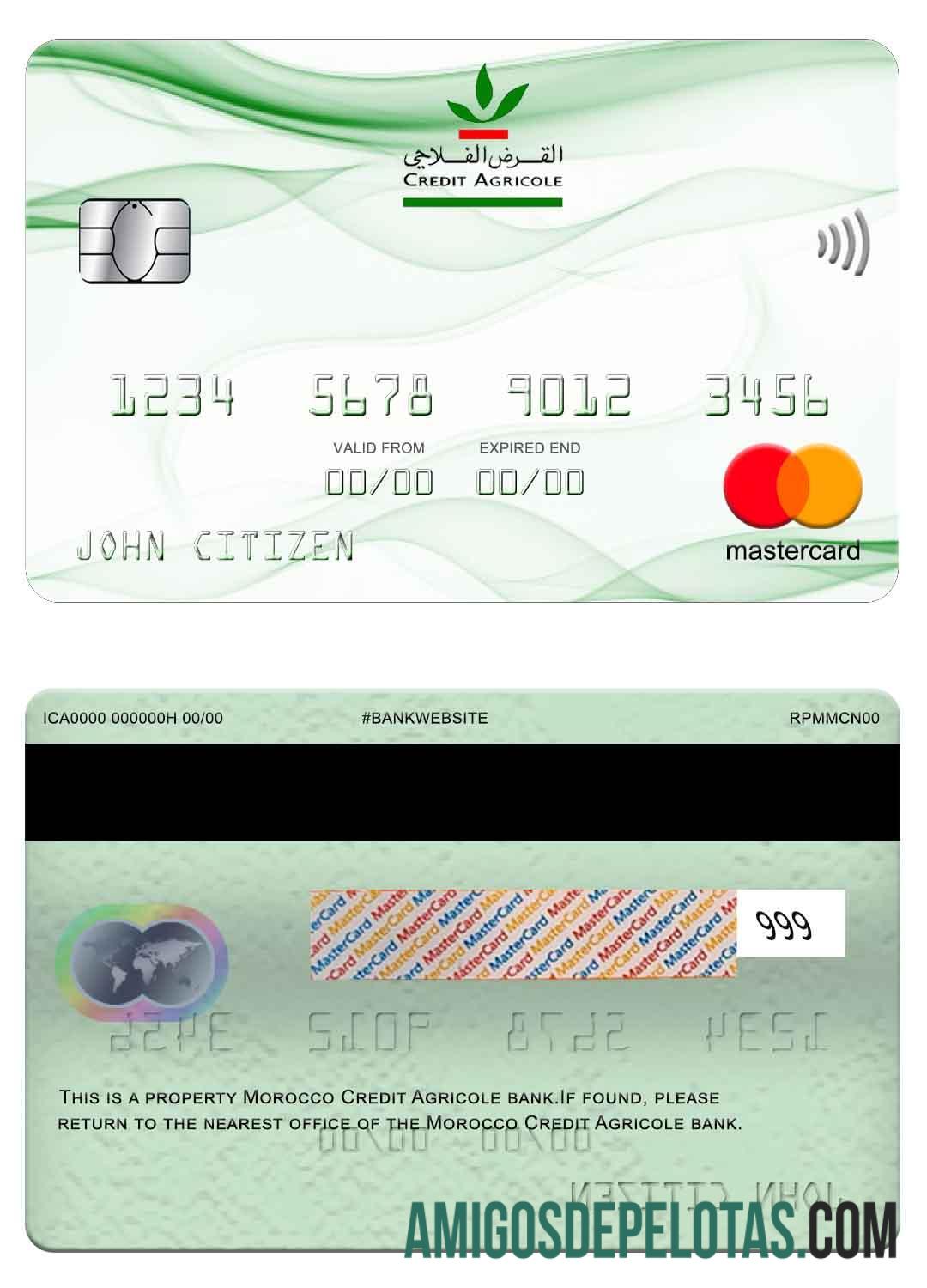 Morocco Credit Agricole Bank Mastercard download for verification